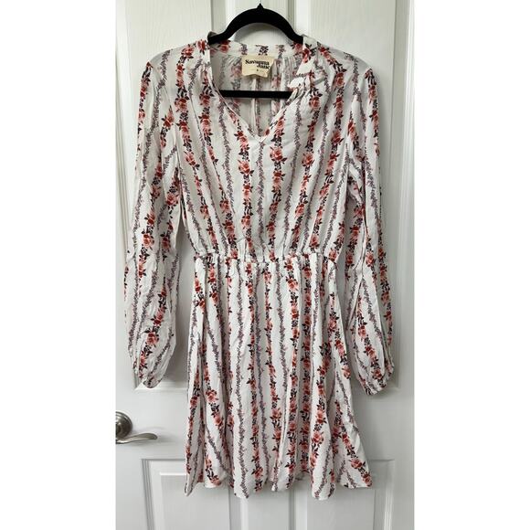 Savanna Jane Small boho dress no belt long sleeve with roses western country - Picture 1 of 7